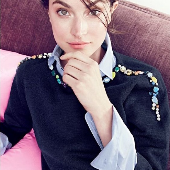 J. Crew Sweaters - J. Crew Jeweled Crew Neck Sweater M